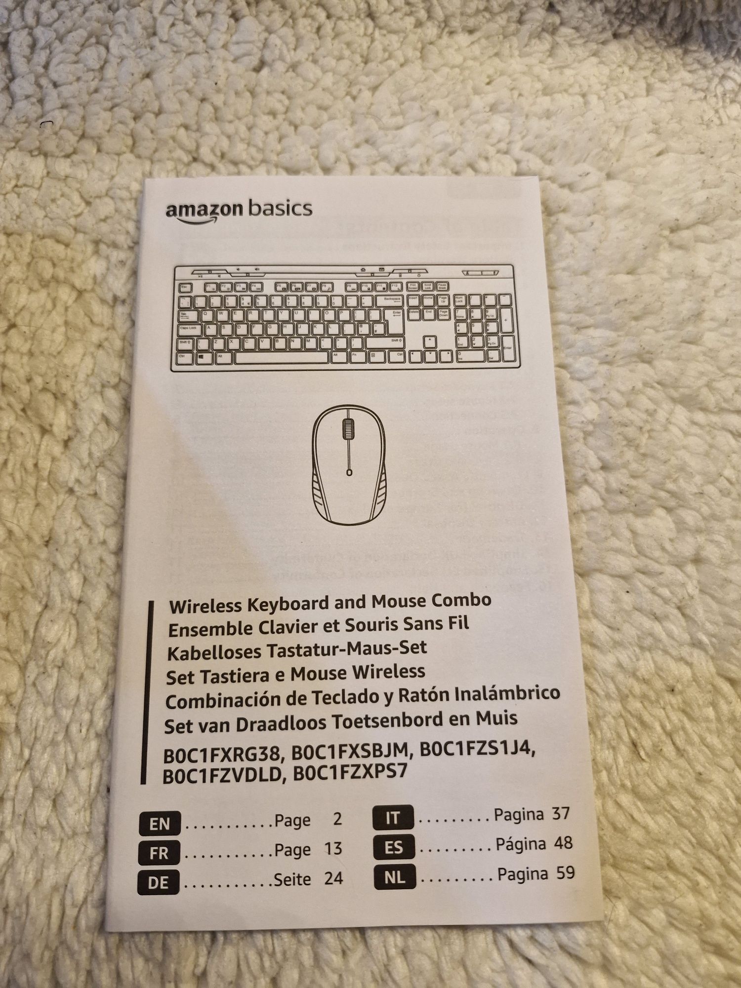 Bezprzewodowa klawiatura Amazon Basics nowa myszka zestaw czarny