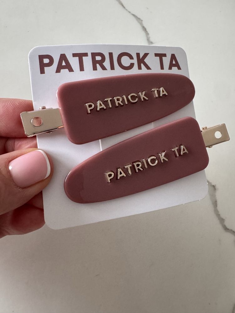 Patrick Ta ekskluzywne spinki do włosów 2 sztuki pudrowy róż Oryginał