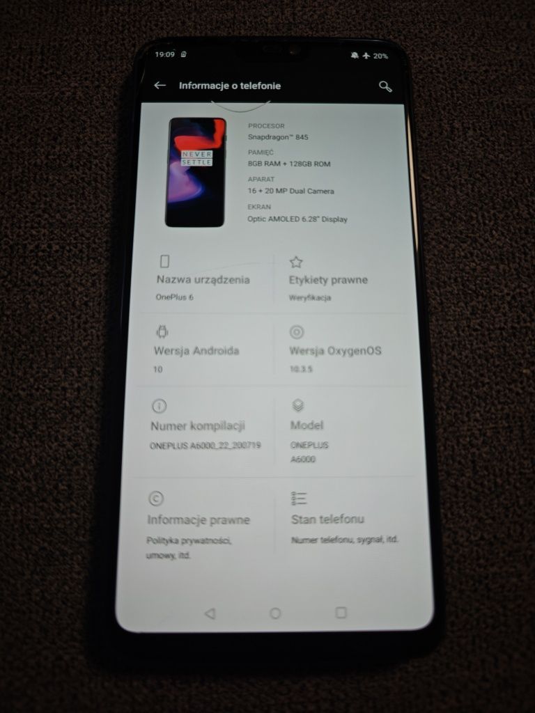 Telefon Oneplus 6 8/128GB