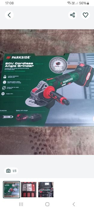 Szlifierka katowa akumulatorowa Parkside Zestaw!