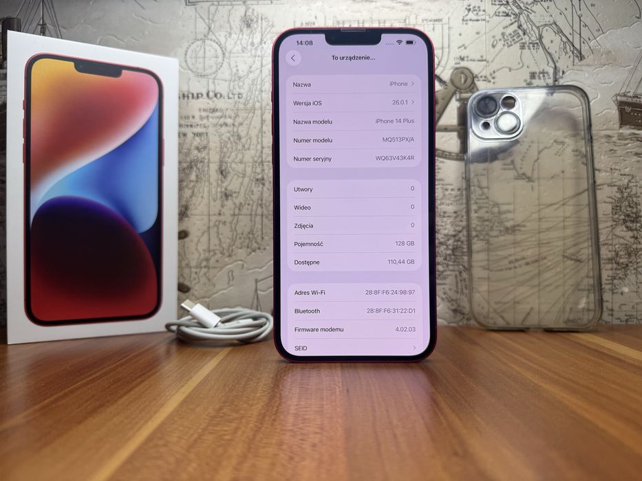 iPhone 14 Plus • JAK NOWY! • ETUI | KABEL | SZKŁO