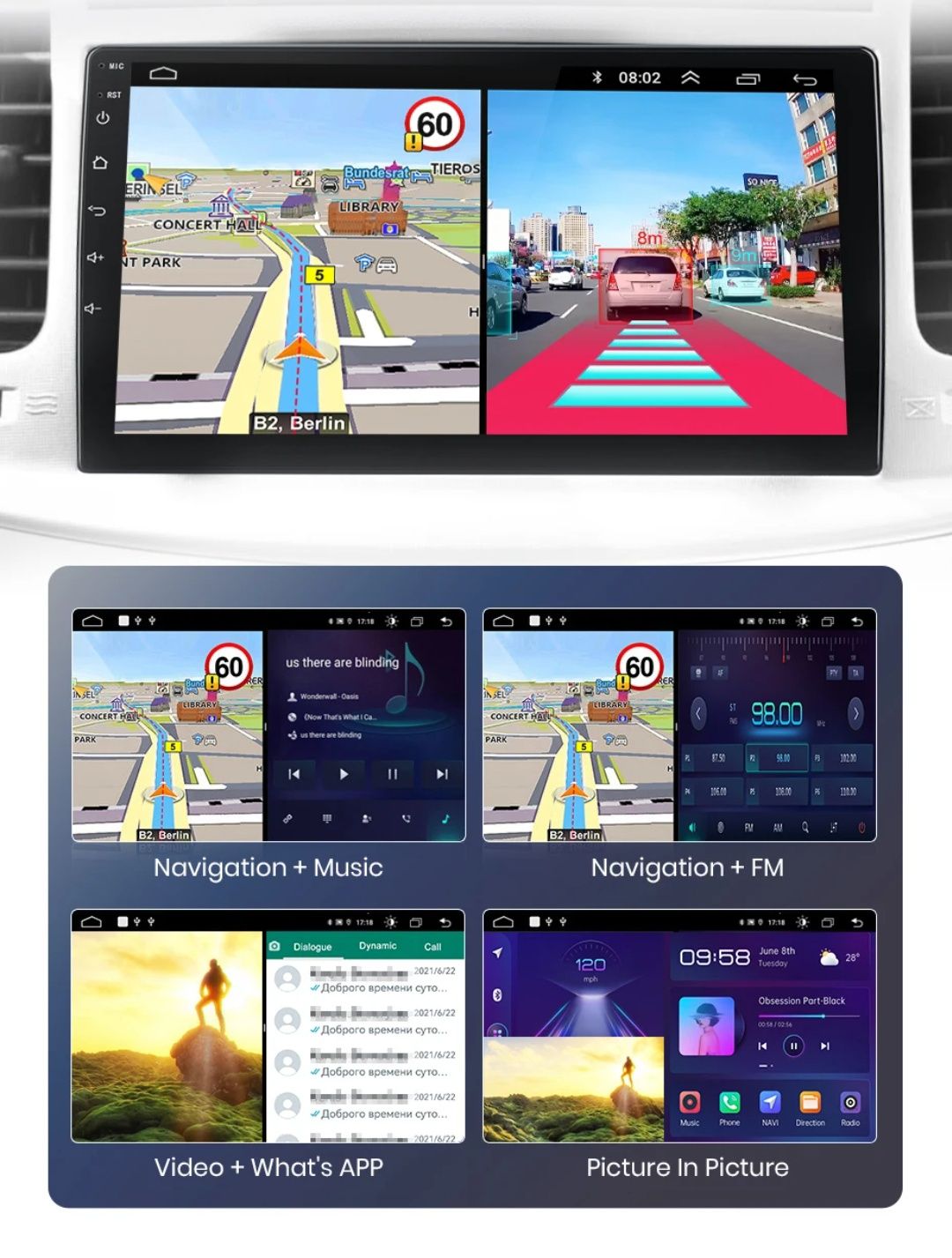 Rádio 2din android Auto SMART 2016-20 GPS WiFi Carplay Bluetooth NOVO