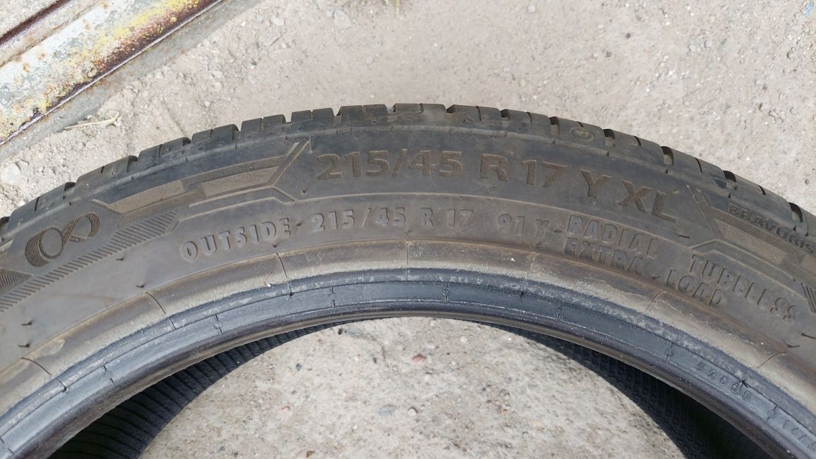 Opony letnie Barum Bravuris5 215/45/17 Y XL rant jak nowe 2023r komple