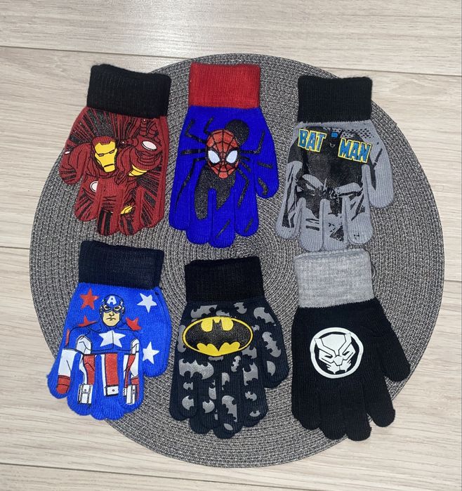 Рукавиці, перчатки дитячі Спайдер, Бетмен з начісом(перчатки детские)