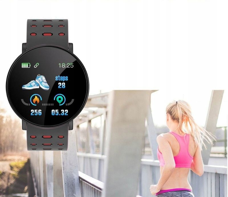 Smartwatch Zegarek Sportowy Kroki Kalorie Puls - Szary