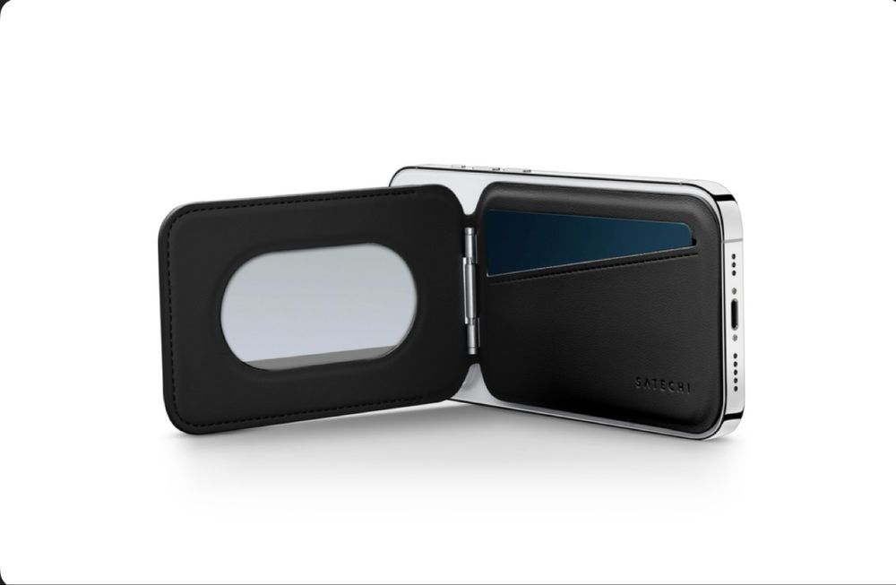 Шкіряний чохол-гаманець з підставкою Satechi MagSafe Black