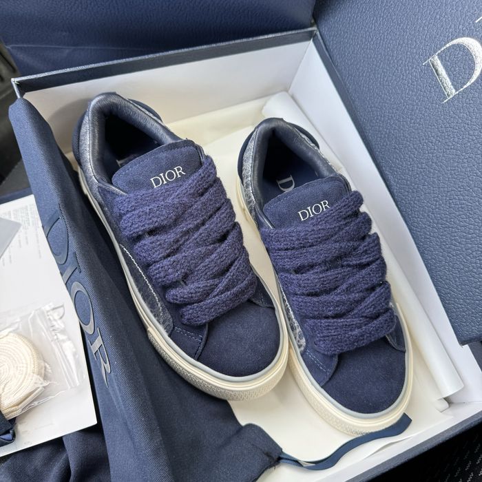 Жіночі преміальні кросівки кеди D b33 blue premium сині натур замша