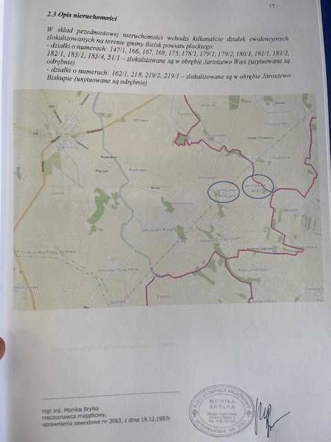 sprzedaż działek rolnych powiat płocki pow. 25 ha