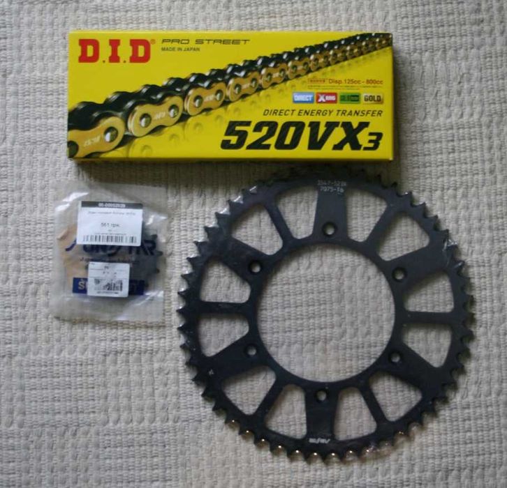 Цепь Did 520vx3 116 zb, звезды Sunstar (52/13)  KTM/Husqvarna