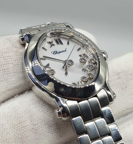 Жіночий годинник Chopard Happy Sport Oval 278546-3003 з діамантами
