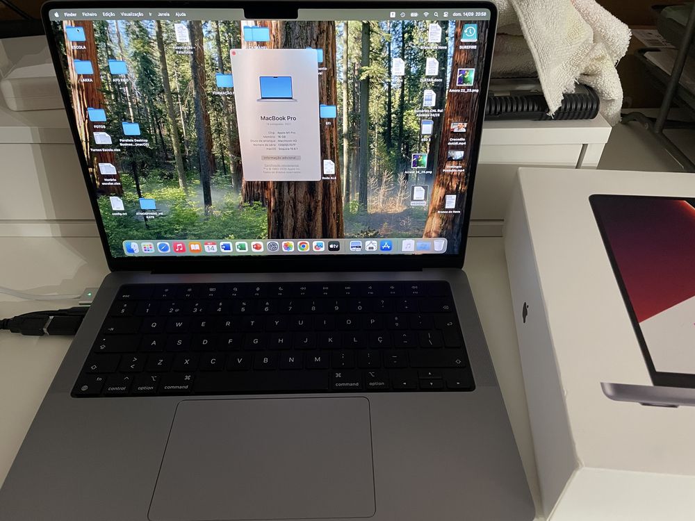 Macbook Pro 14” M1 pro de 16GB RAM e 1TB SSD