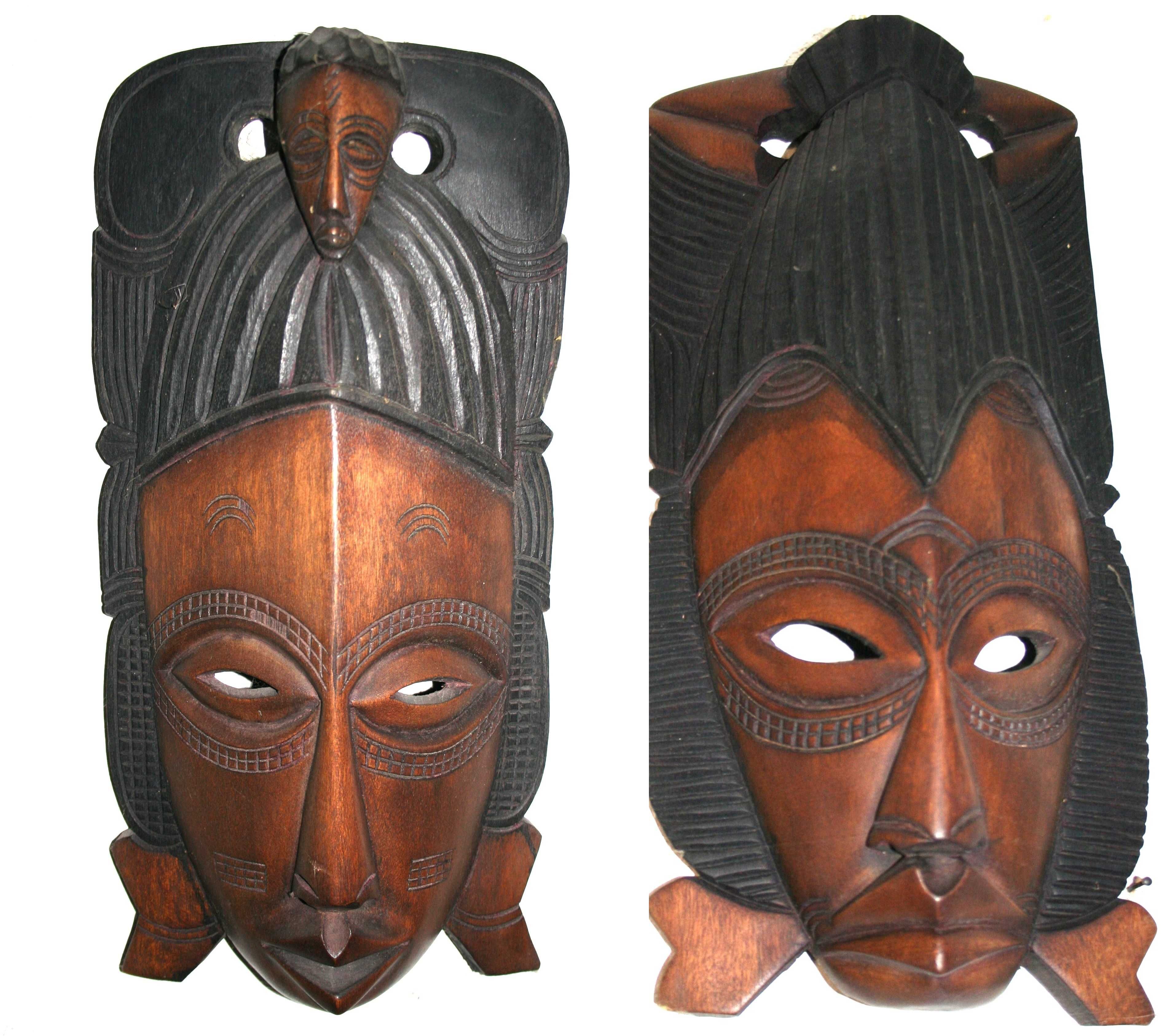 Artesanato-África- Colecção de 17 Máscaras de Tribos de Cabinda