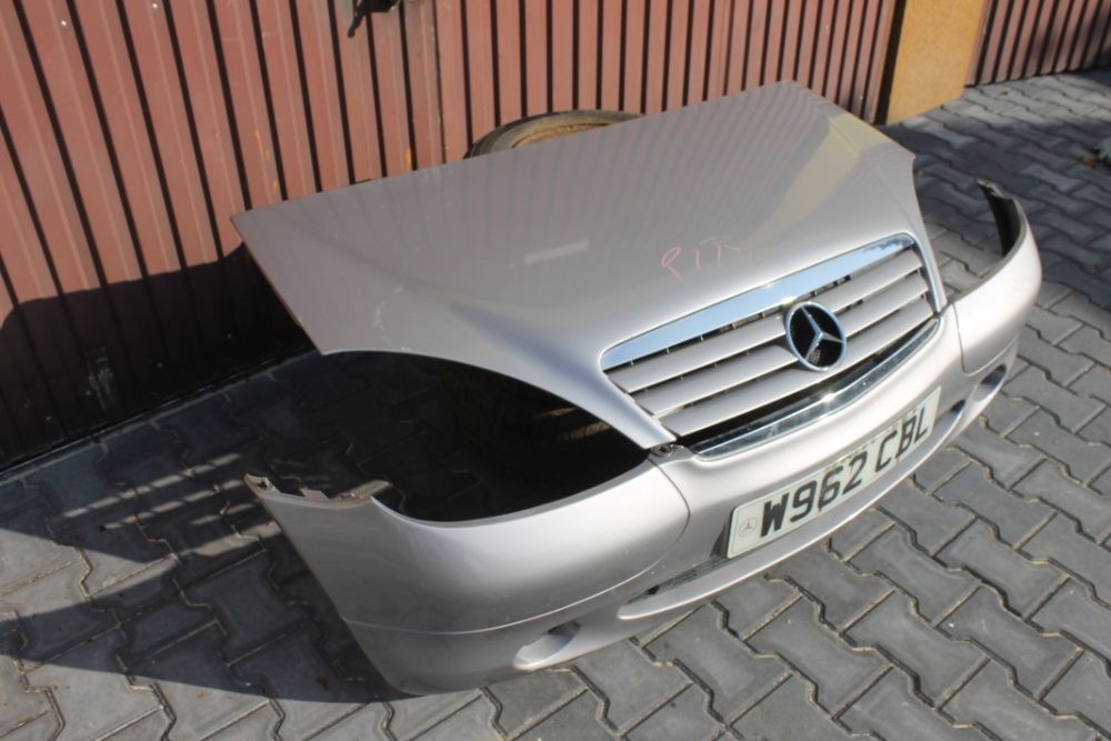 mercedes a-klasa maska zderzak przód przedni grill kratka srebrny w168