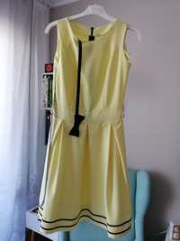 Taliowana żółta sukienka WOL-TEX r. 36 / wesele!