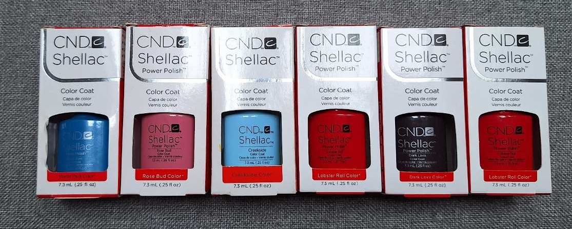 Lakier Shellac CND , hybrydowy , nowy , zestaw 6sztuk