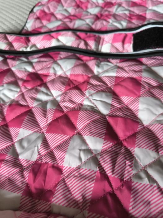 Kurtka jesień-zima dla psa M różowa średnia duża ocieplana odblaski