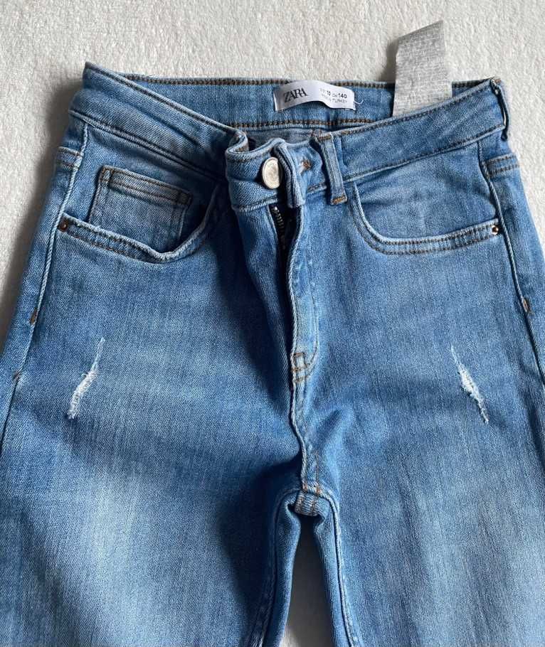 Spodnie jeansowe ZARA dla dziewczynki r 140 rurki rozciągliwe jak nowe