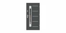 Drzwi zewnętrzne OUTLET LUX PŁASKIE 53 AP INOX Prawe 90 Antracyt nr319