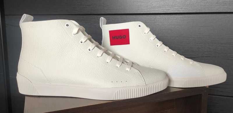 Nowe sneakersy wysokie męskie Hugo Zero Hito białe, r. 45