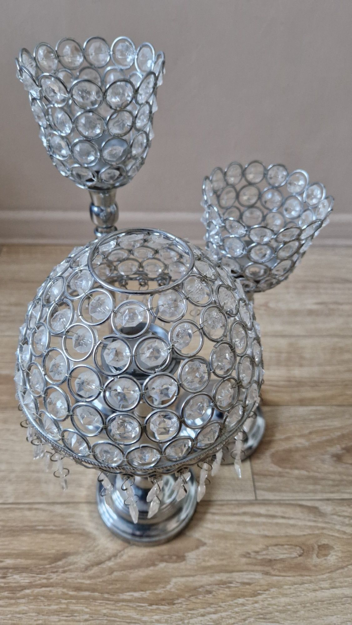 Zestaw świecznik lampion na świeczkę lampa lampka nocna na świeczkę