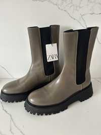 Шкіряні черевики/ челсі Zara 40 розмір нові