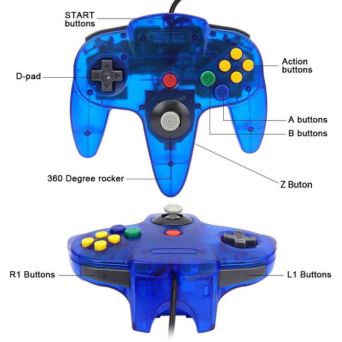 Comando Nintendo 64 Gamepad Clássico Retro Consola N64 Joystick  NOVO