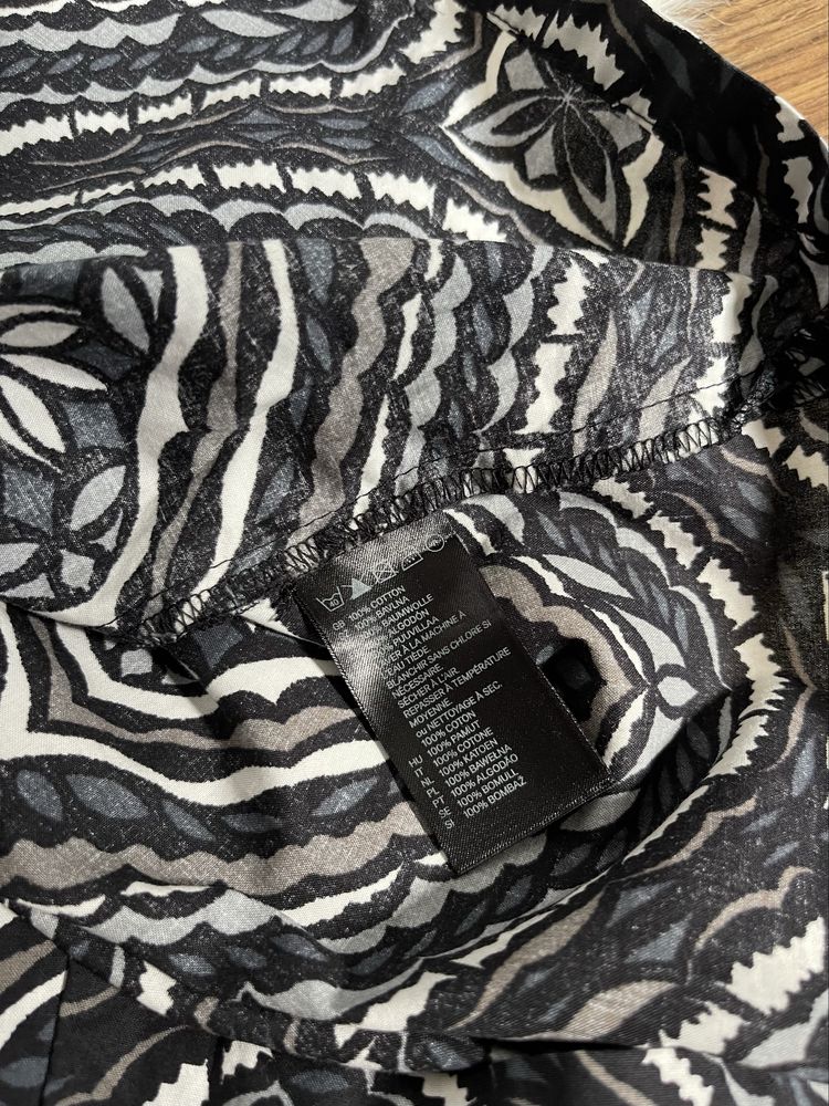 H&M letnia bawełniana sukienka we wzory czarna biała 38 M