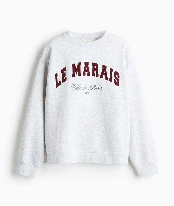 Світшот з принтом H&M, стильний світшот оверсайз - XXS, XS, S