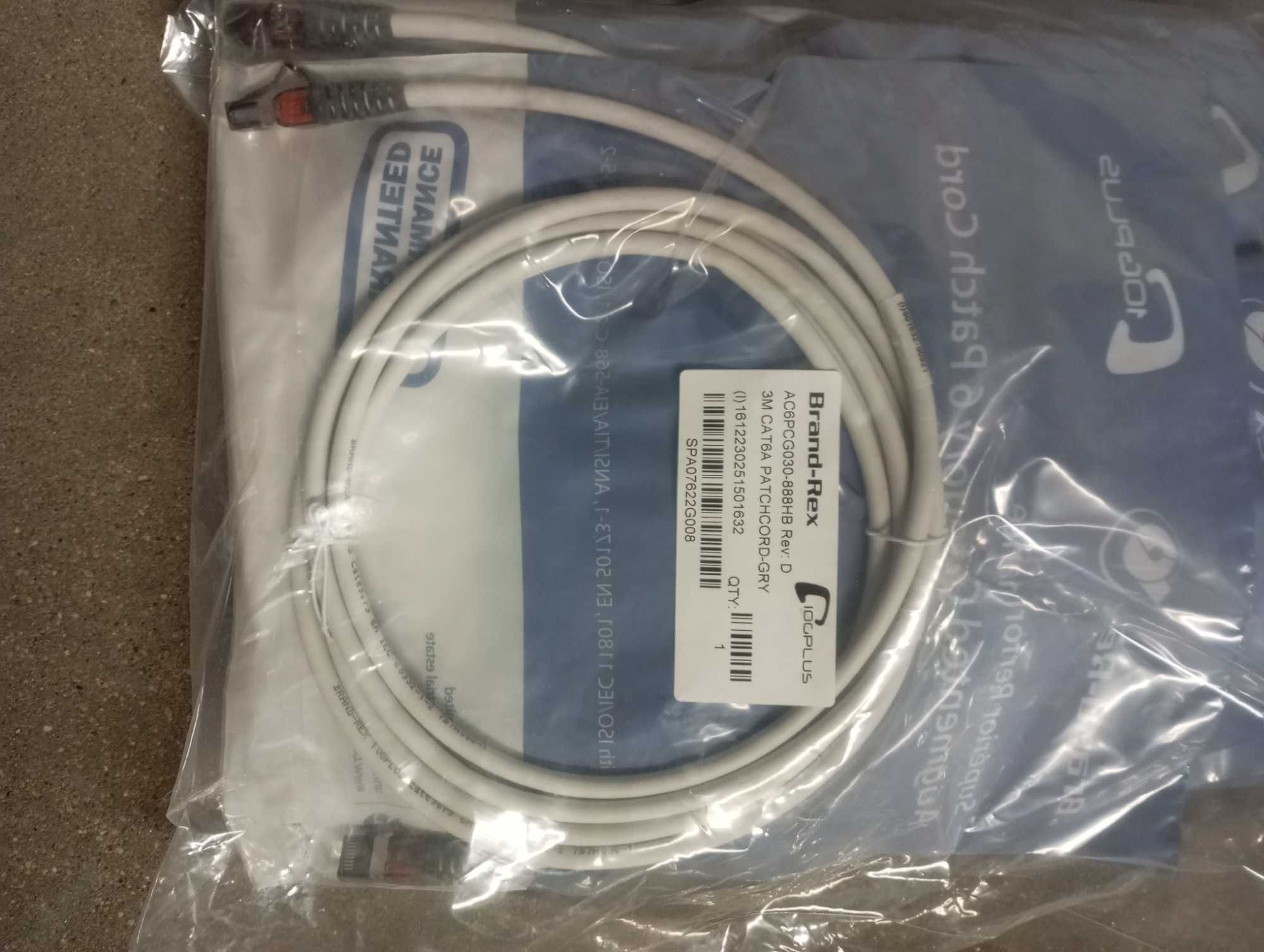 Kabel crossowy patchcord rj45 cat.6A 10Gbit Brand-Rex ekran 3m 10 szt.