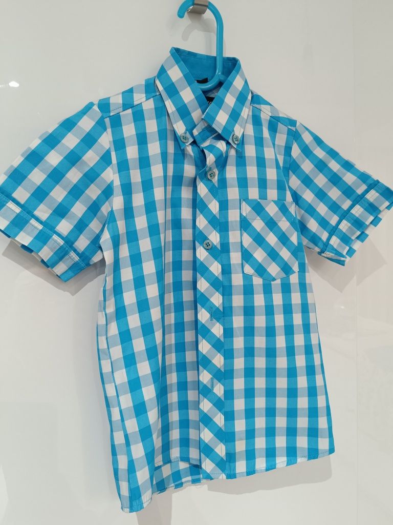 Koszula z krótkim rękawem, chłopięca, elegancka, wizytowa r.110