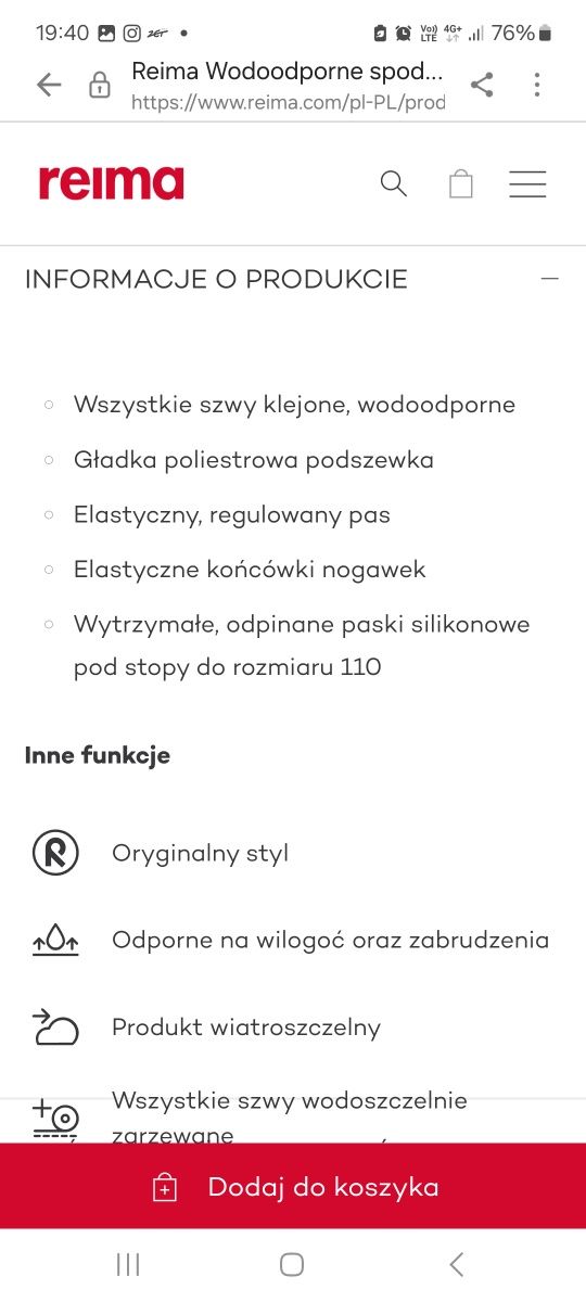 Reima kaura spodnie wodoodporne przejściowe outdoorowe 86 granatowe
