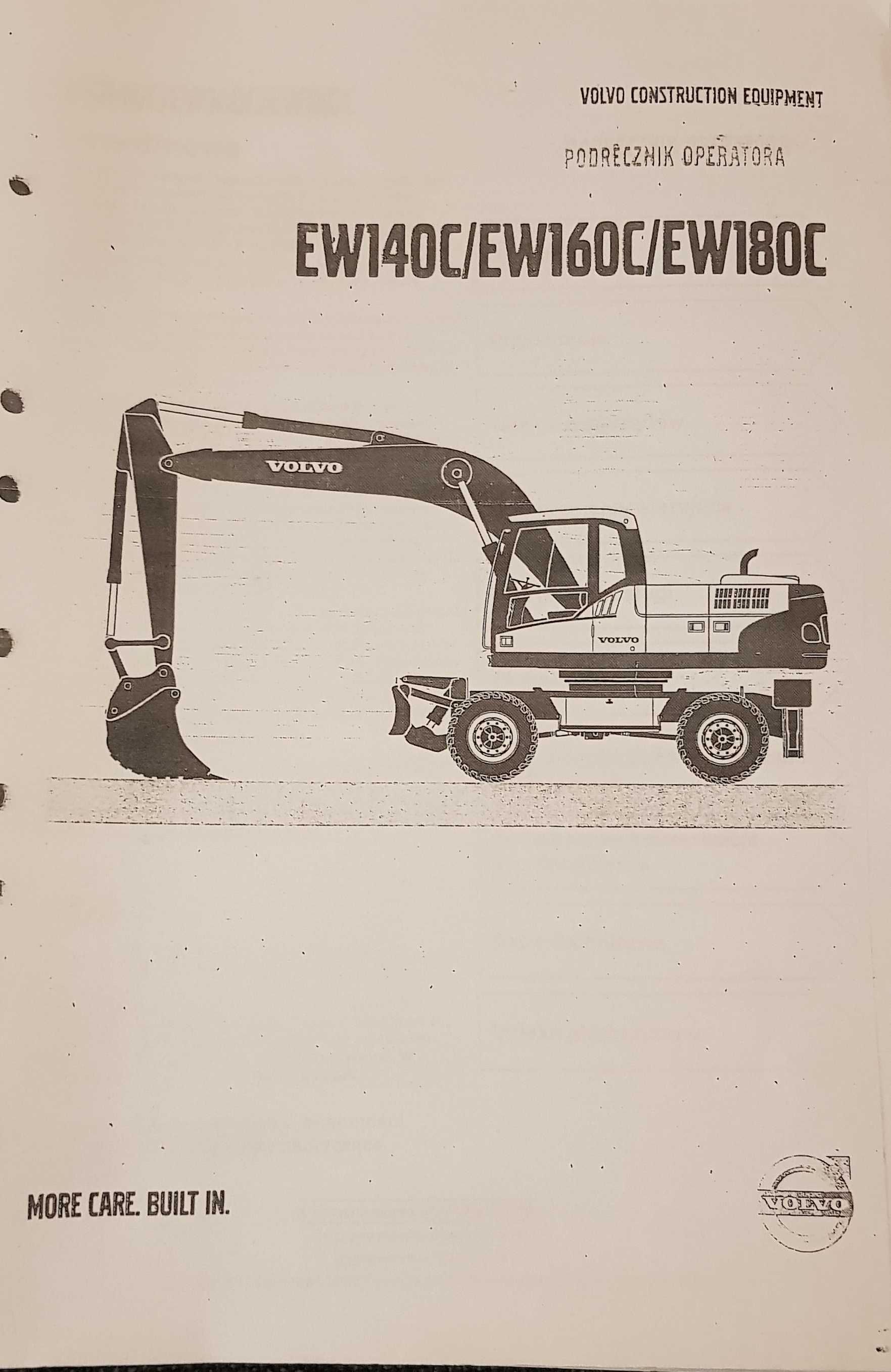 Instrukcja obsługi DTR VOLVO EW140C EW160C EW180C