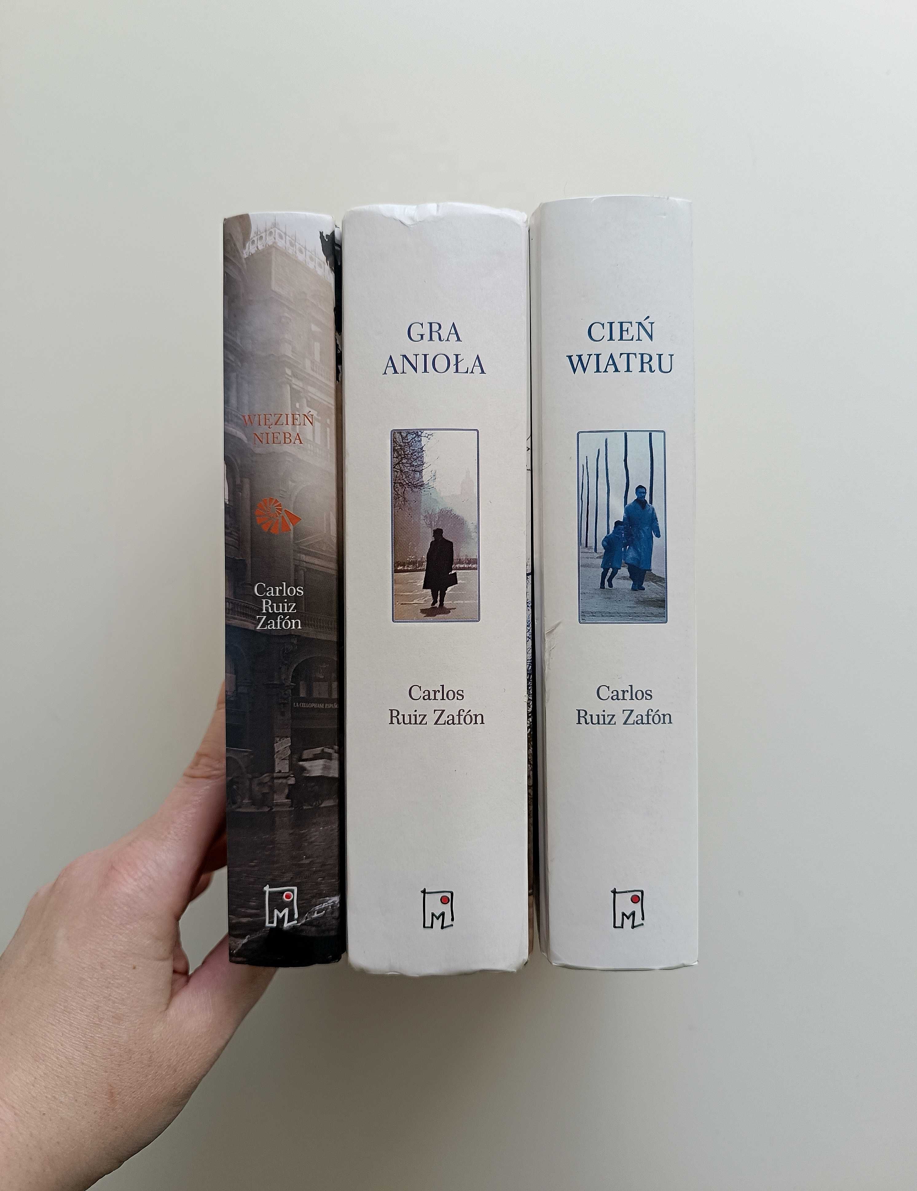 Trzy książki Carlos R Zafón "Gra Anioła" "Cień Wiatru" "Więzień Nieba"