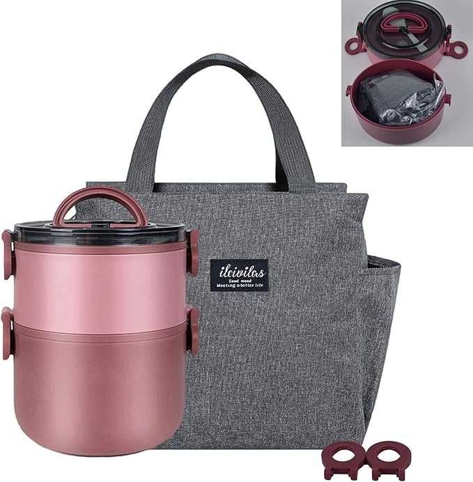 Nowy Dwuwarstwowy wodoodporny pojemnik na lunch LUNALING