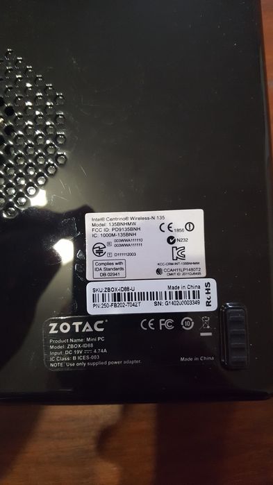 Zotac ZBOX-ID88 системний блок, міні ПК (RAM 4GB DDR3 / SSD 128GB)