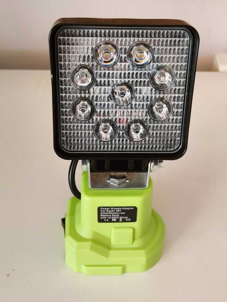 LAMPA robocza 9 LEDOWA 27W halogen do RYOBI ONE PLUS + 18V  b.mocna