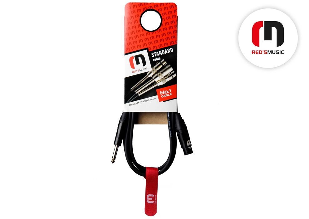 2 szt Kabel XLR żeński - JACK mono 6,3mm 1m Reds Music