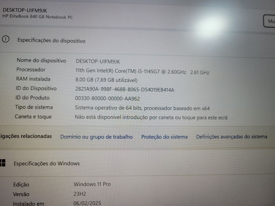 Portátil HP Elite Book G8  i5 vPro 11th Gen