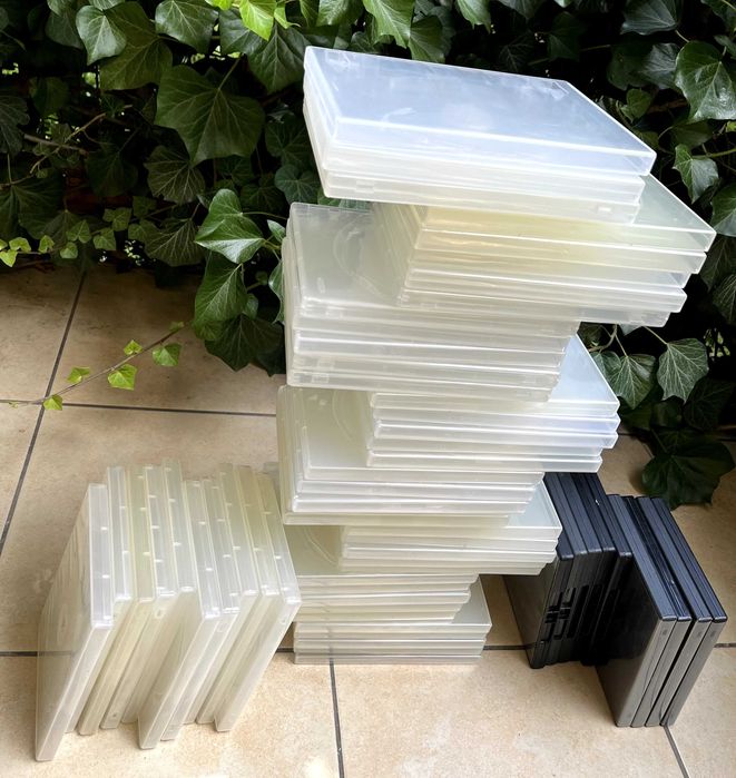 57 Pudełek na płyty DVD/CD puste - na jedną lub dwie płyty