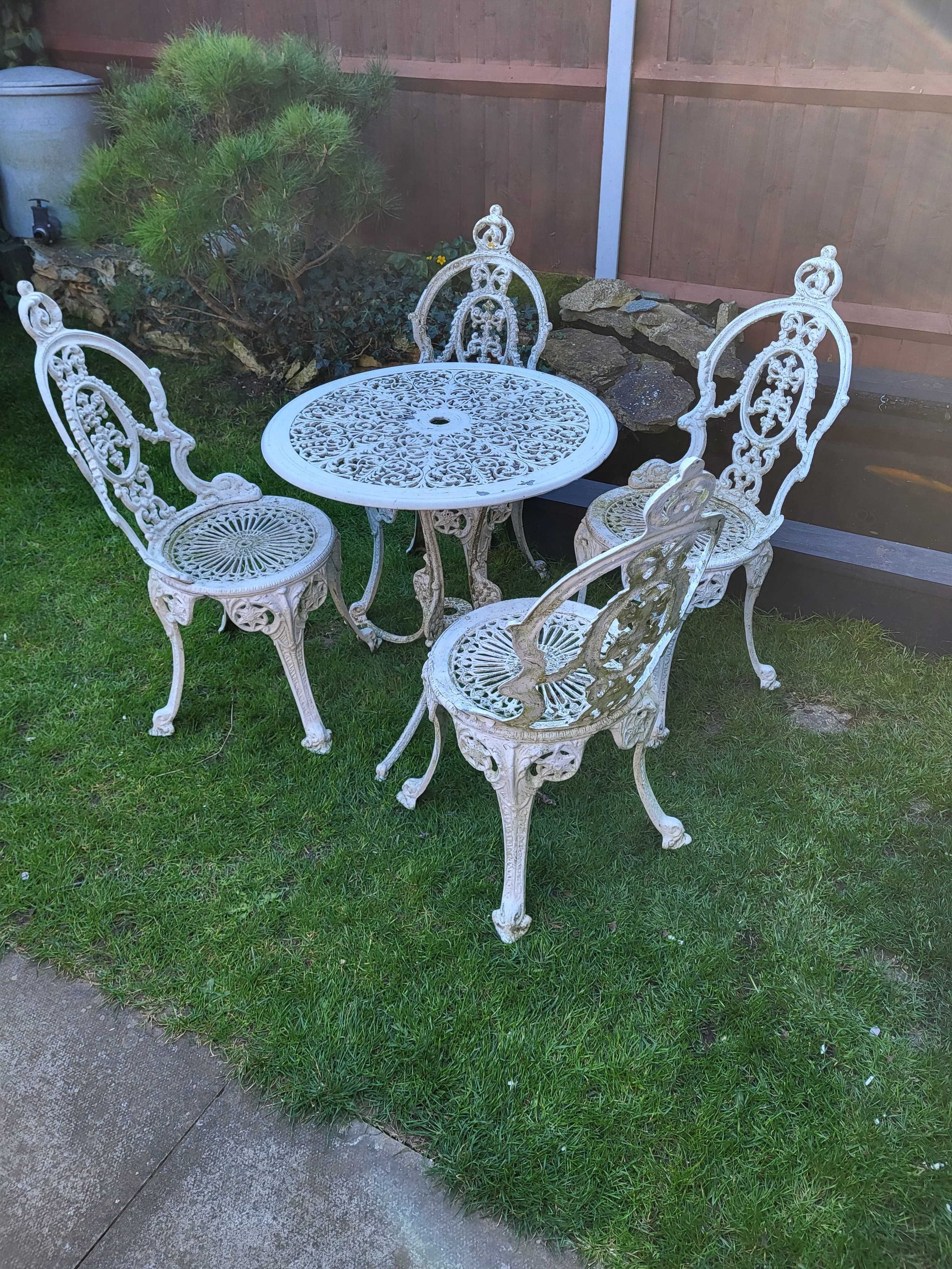 Komplet całorocznych aluminiowych mebli ogrodowych Barokowy styl