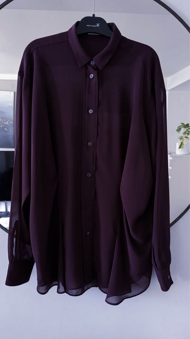 Śliwkowa bluzka ACNE premium koszula mgiełka