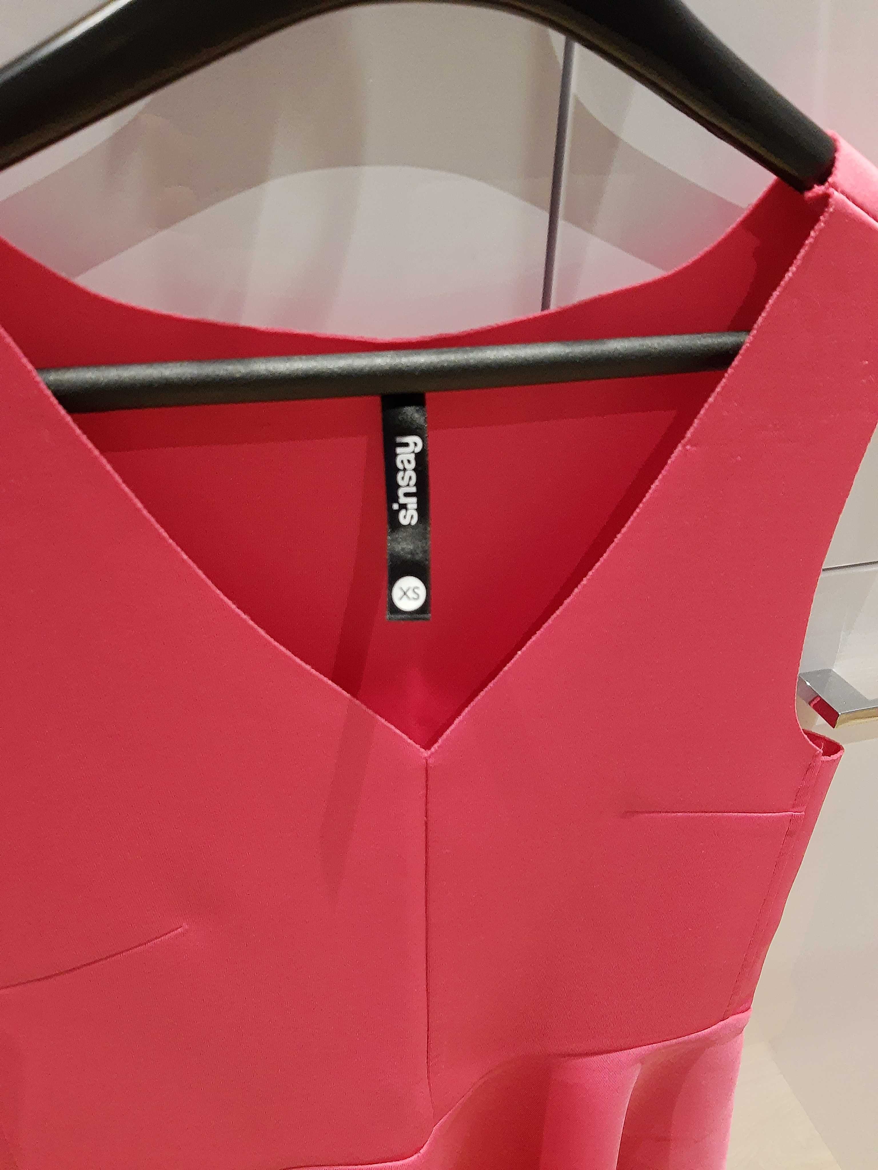 Różowa bluzka z baskinką XS