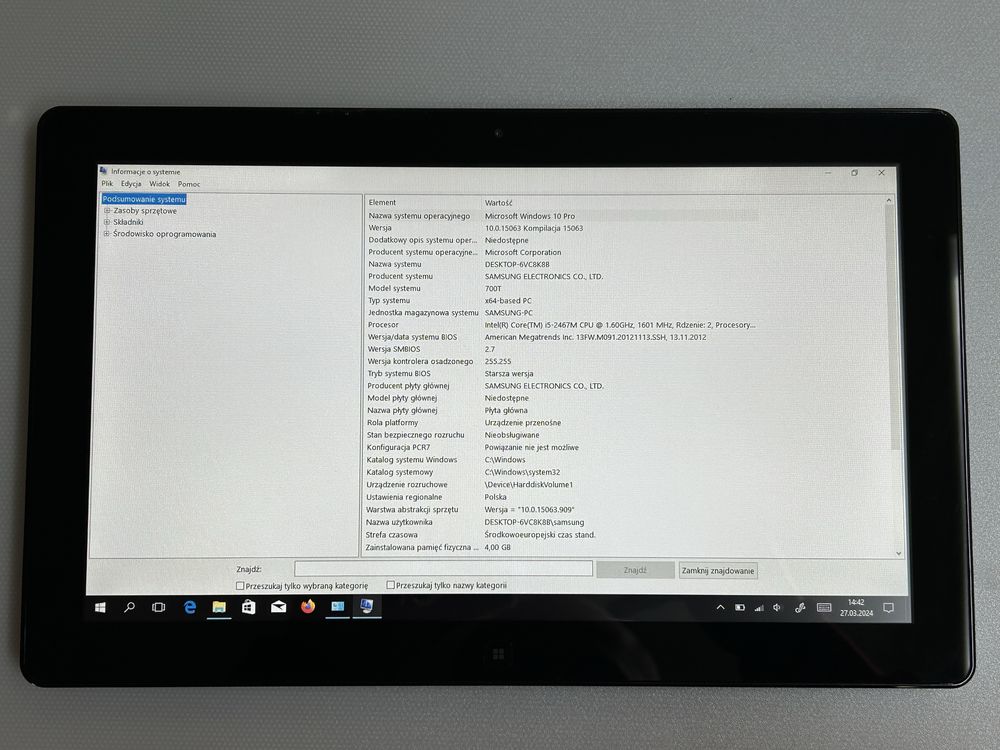 Tablet Samsung XE700T1A ,intel Core i5,Windows 10,SIM, 11.6”