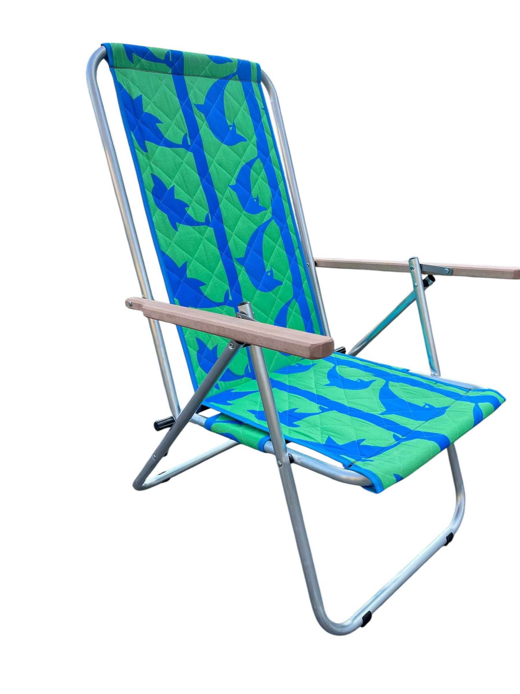 Leżak dwu pozycyjny aluminiowy plażowy, ogrodowy, krzesło 120 kg lekki