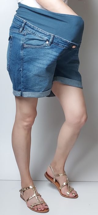 H&M MAMA_jeansowe ciążowe spodenki Plus size_48-50 ( 4XL-5XL )