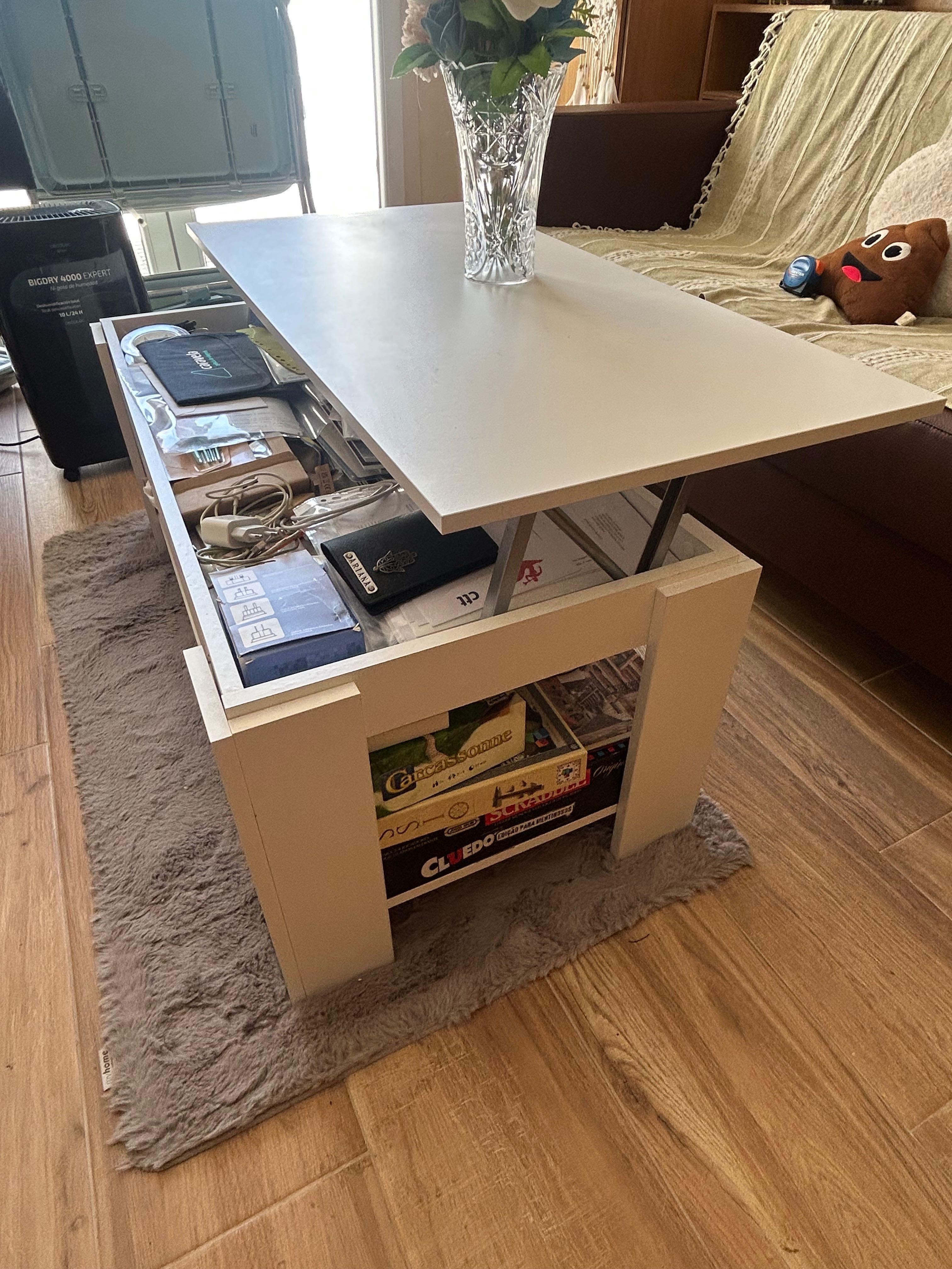 Mesa elevável branca