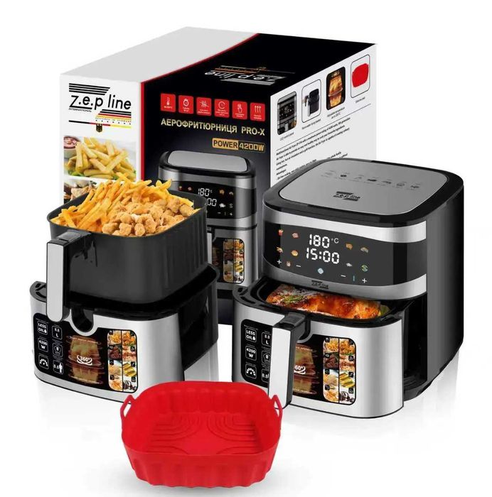 Аерофритюрниця Zepline ZP-216, 12 л, 4200 Вт, 2 ТЕНи