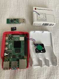 Raspberry Pi 4B z 4Gb RAM+ karta 32gb+ obudowa + sonoff CC2531