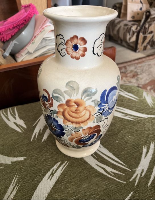 Wazon fajans Włocławek kolorowy PRL