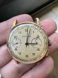 Breitling cronógrafo ouro 18k com calibre Venus 175